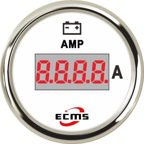 Marine Boat Car Digital Amperemeter AMP Gauge W/ Current Shunt Pick-up 150A 9-32V 52mm 2 Inch 316L Bezel