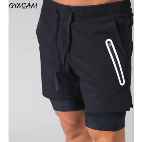 Streetwear mens clothing 2020 summer running shorts men 2 in 1 sports jogging fitness mens training quick-drying sweatpants