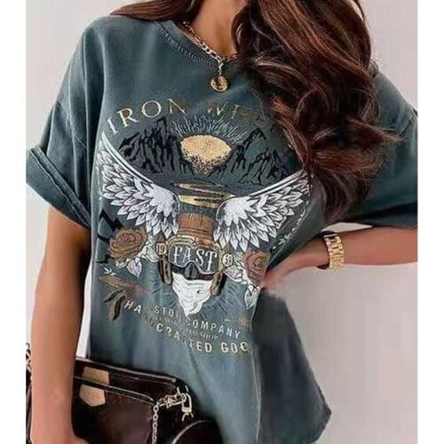 90s Vintage American Style Animal Eagle Graphic Tee O-neck Oversized T Shirts Women Fashion Streetwear Summer 2021Plus Size Tops