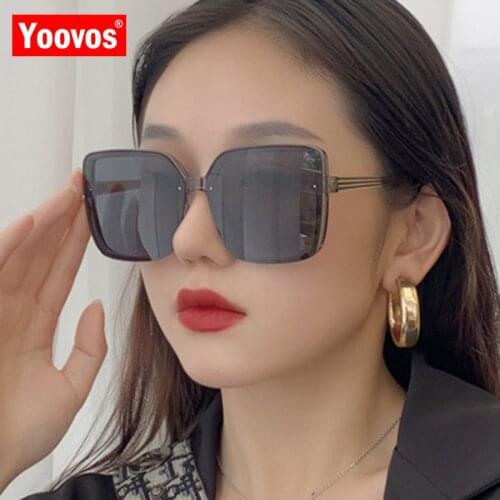 Yoovos Oversized Retro Women Sunglasses 2021 Sunglasses Women Vintage Glasses Brand Sunglasses Women Square Gafas De Sol Mujer