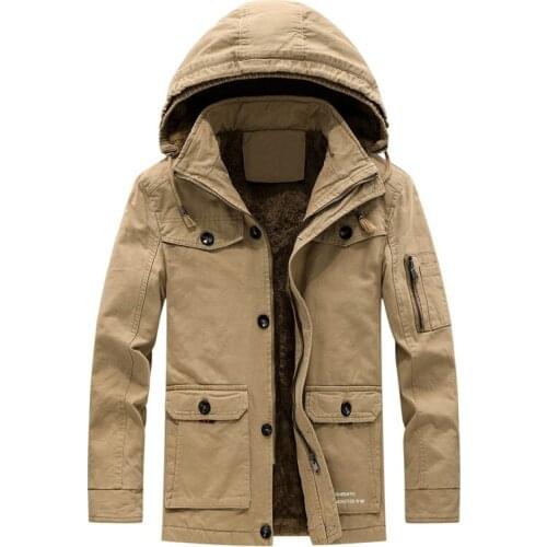 Winter men fleece thick padded coat plus size bust 136cm 5XL 6XL 7XL 8XL cotton safari style korean jacket men 4 colors