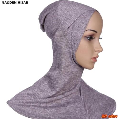 1PC Fashion Neck head bonnet Head wear neck cover Underscarf Islamic inner Cap Women full cover Inner hat Muslim headscarf