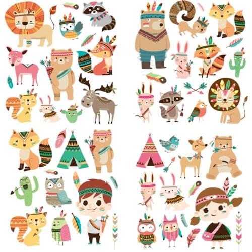 10 * 11cm Set Of Cartoon Animal Patches Childrens Clothing Patches A-level Washable Heat Press Appliqued