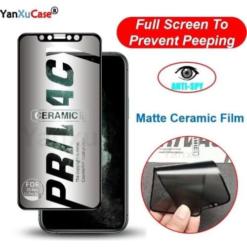 10Pcs Matte Soft Ceramic Privacy Screen Protectors For iPhone 11 12 Pro Max X XS XR 7 8 6S Plus SE 2020 Anti-spy Protective Film