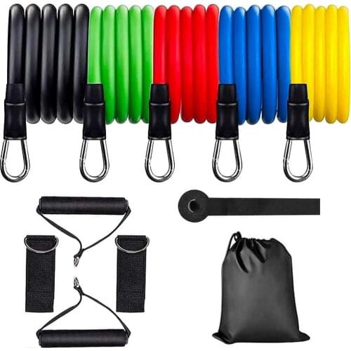 11/12 Pack Resistance Bands Set Exercise Elastic Bands Portable Home Workouts Accessories for Resistance Training Gym Physical