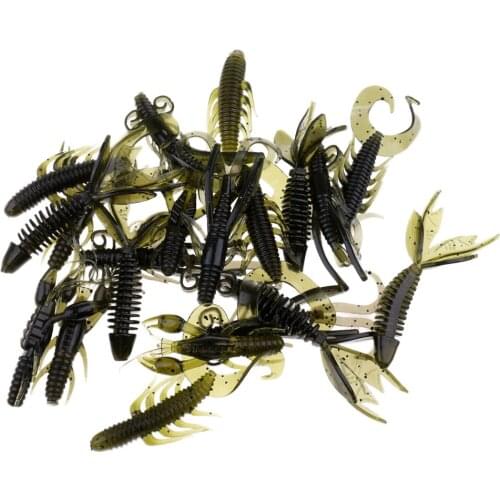 20pcs Soft Worm Shrimp Sea Fishing Lures Tackle Bait Minnow Bait