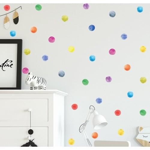 48pc Colorful Dot Art Stickers Wall Sticker for Kids Rooms Decoration Home Decor Wallpaper Children Baby Nursery Wall Decals