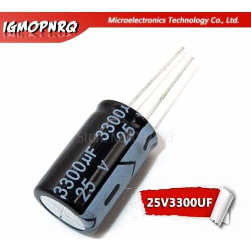 5pcs electrolytic capacitor 25V3300UF 16*25 volume 3300UF 25V 16x25MM