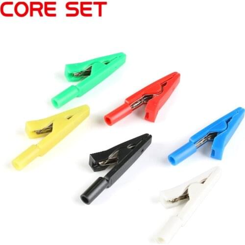 5Pcs Crocodile Alligator Clips With 2mm Socket Banana Jack Test Clamp Wire Clip terminal aligator clips