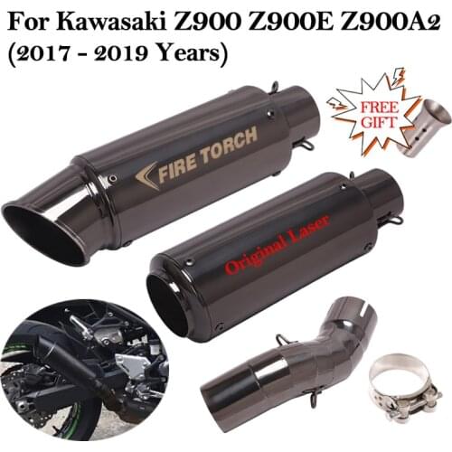 51MM For Kawasaki Z900 Z900E Z900A2 2017 2018 2019 Motorcycle Exhaust Escape Moto With Mid Link Pipe DB Killer Muffler Bike Tube