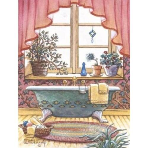 Full Square Round Diy Diamond Painting Mosaic Bathroom 5d picture of rhinestone Cross Stitch Diamant Embroidery StickerZP-2445