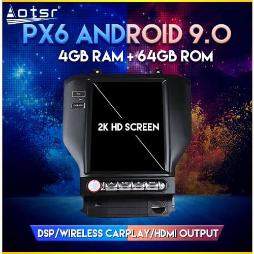 Car GPS Radio For Ford Mustang 2014-2018 PX6 Android 9.0 Tesla style Vertical screen Car GPS Navigation Player DSP CARPLAY