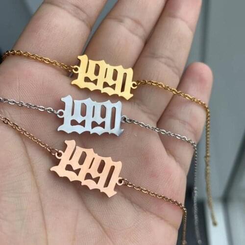 Date Year Number Bracelet for Women Fashion Jewelry Special from 1990 to 2019 Year Bracelet Collares 1999 For Best Friend Gift