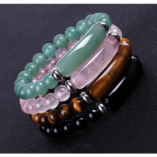 Ancient Chinese Style fashion jewelry natural pink crystal womens bracelet tiger eye green bracelet for women Jewelry present