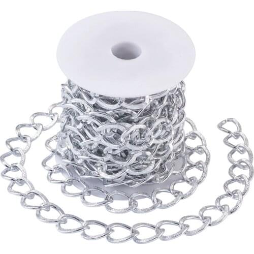 5m Large Aluminium Twisted Chain Curb Chain Link Chain Unwelded for Jewelry Making DIY Bracelet Necklace Accessories 20x15x1.8mm
