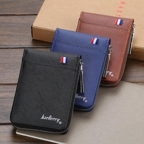 Baellerry Male Organizer Card Bag Hot Style PU Certificate Card Holders Zipper Organ Multi-card Coin Purses Wallets