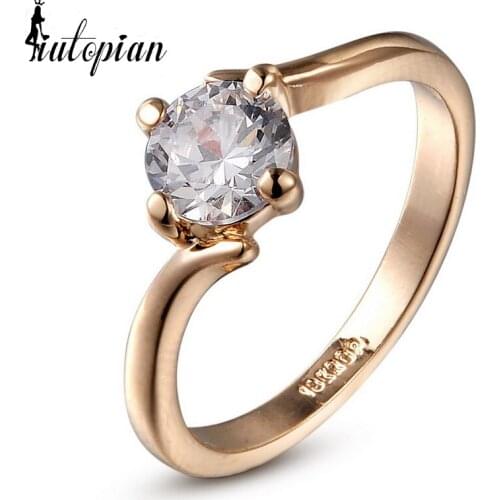 Iutopian Brand Rose Color New Arrival Ring Made With Austrian Crystal Stellux Cubic Zirconia Top Quality #RG91792