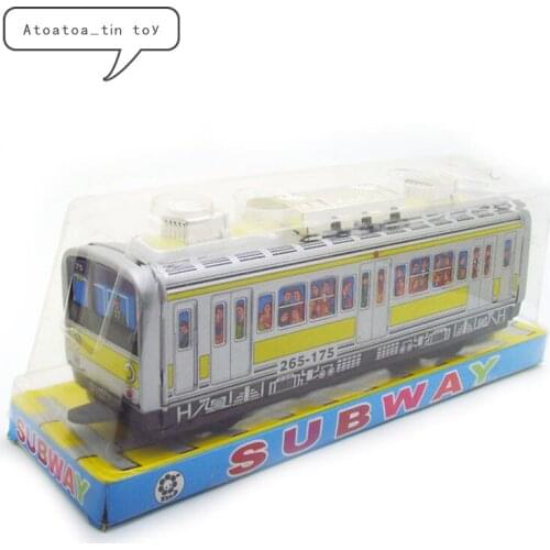 Classic Subway Tin Wind Up Clockwork Toys Subway Car Wind-up Tin Toy For Children Adults Educational Collection Gifts