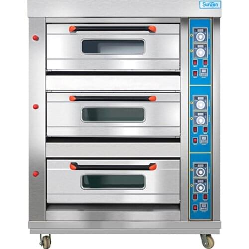 Commercial Baking Oven 3 Deck 6 Trays Gas Oven Stainless Steel Pizza Bread Bakery Equipment Roaster Machine