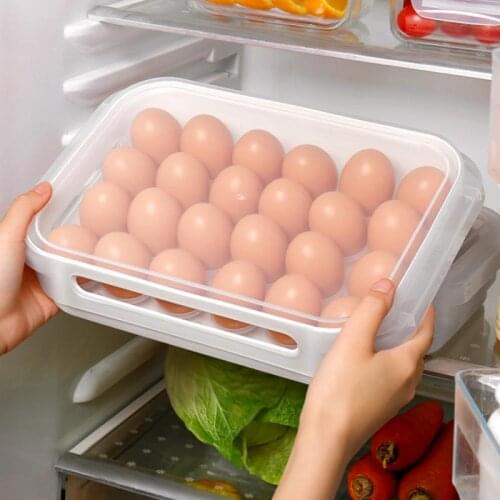 Food Preservation 24 Grids Egg Container Food Storage Box Dumplings Vegetable Egg Holder Organizer Box Kitchen Accessories