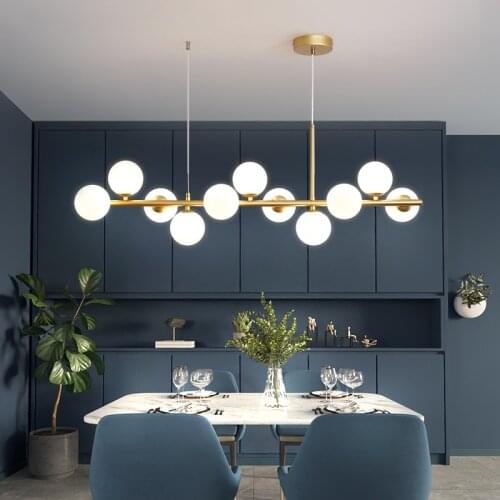 Nordic Led Chandeliers for the Kitchen Living Room Hall Dining Modern Glass Ball Hanging Pendant Lamp Indoor Lighting Design