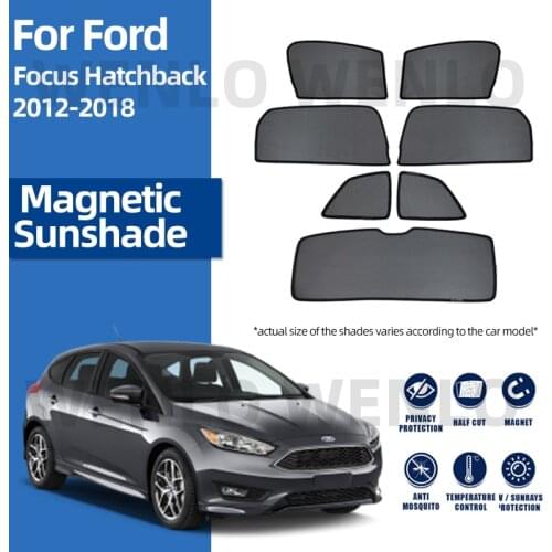 For Ford FOCUS Hatchback 2012-2018 Magnetic Mesh Curtain Sun Shades Curtain Front Window Sunshade Windscreen Block UV Protection