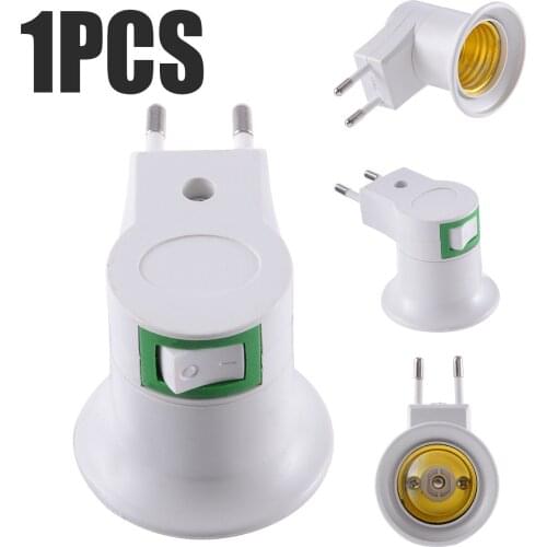 Mayitr EU Plug Lamp Bulb Base Socket Holder E27 LED Light Male Base AC Power 100V-240V Converter ON/OFF Button Switch