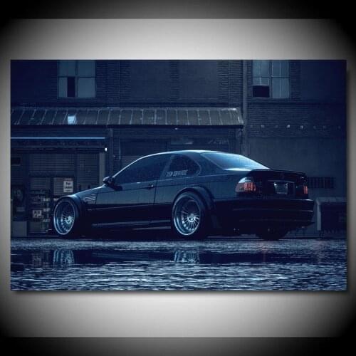 B M W M3 E46 Black Car Need For Speed Home Decor Posters Canvas Printed Wall Art Painting Living Room Decoration