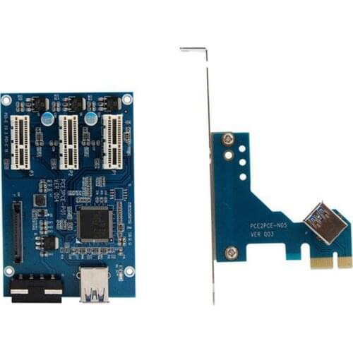 PCI E 1 to 3 PCI Express 1X Slots Riser Card Mini ITX to External 3 PCI-E Slot Adapter PCIe Port Multiplier Card 1X TO16