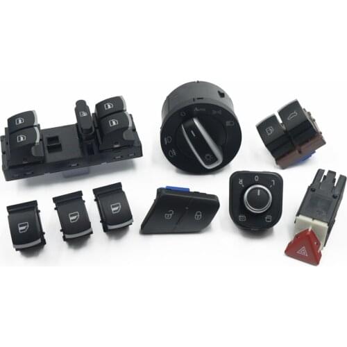 Window Headlight Mirror Tailgate & Fuel Door Control Hazard Warning Switch For VW Passat B6 3C0962125B 5ND959565A 5ND941431B