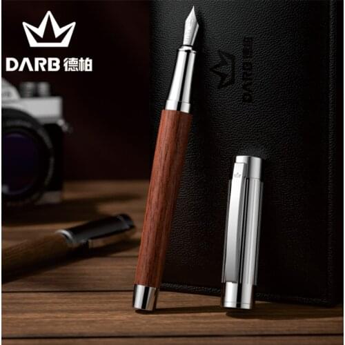 DARB Rosewood And Walnut Metal Fountain Pen High Quality EF/F Nib For Business Office Writing Gift Box Ink Pens