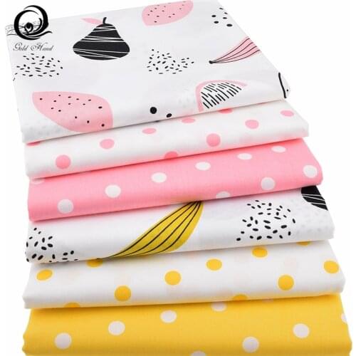 Haisen,6pcs Printed Twill Cotton Fabric For DIY Quilting Sewing/Tissue Of Baby Sheet,Children Pillow,Cushion,Curtain Material