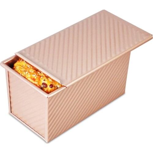 Loaf Pan With Lip Aluminum Alloy Non-Stick Corrugated Bread Mold With Cover Corrugated Non-Stick Aluminum Toast Box