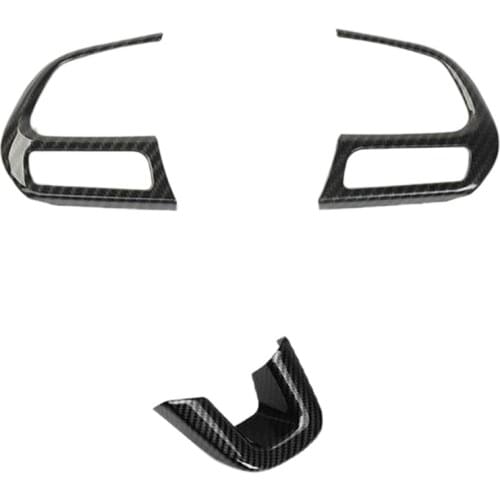 ABS Carbon Fiber Style Black Car Steering Wheel Panel Garnish Trim Cover Accessories for Jeep Compass 2017-2020