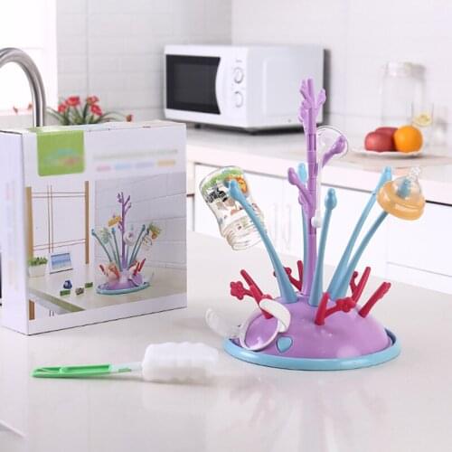 Tree Shape Portable Baby Bottles Drying Rack Drainer Bottle Holder Infant Pacifier Nipple Feeding Cups Newborn Cleaning Dryer