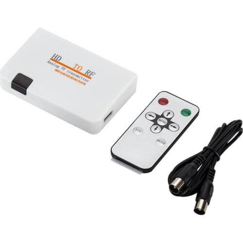 Universal HDMI-compatible To RF Coaxial Converter Box Adapter Cable with Remote Control Power Supply