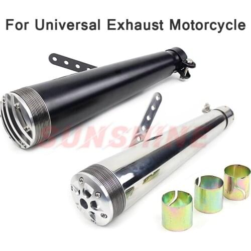Universal 38/40/43/45mm Retro Exhaust Motorcycle Escape Moto Motorcross Muffler Pipe Stainless Steel For CG125 SR400 S650 Racer