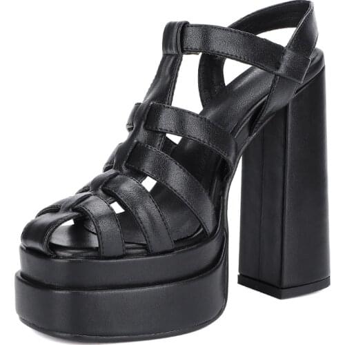 Rome Womens Sandals 2021 High Heels Thick Platform Sandals Buckle Strap Casual Leisure Gladiator Womens Shoes Female Ladies