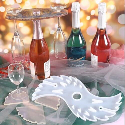 1pc Wine Glass Holder Silicone Mold Resin Epoxy Coaster Casting Mould DIY Crystal Epoxy Resin Mold Wine Tray Mold