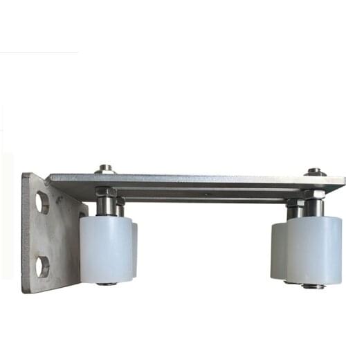 201 SS Slide Gate Guide Post RollersAdjustable Bracket Mount Hard Nylon Rollers Heavy Duty Steel Gate Guider