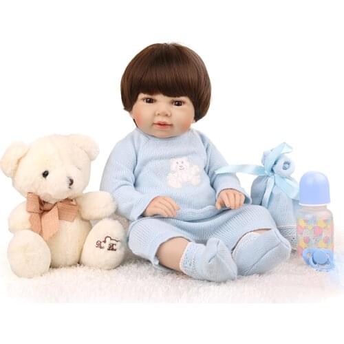 55cm Reborn Baby Princess Doll Full Vinyl lol Toy 22 inch Lovely Boy Beautiful Bebe pretty dress hot sale
