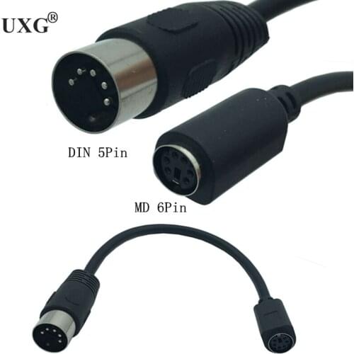 PS2 MD 6-pin female to DIN 5-pin male cable 0.15m PS2 keyboard and mouse transmission cable