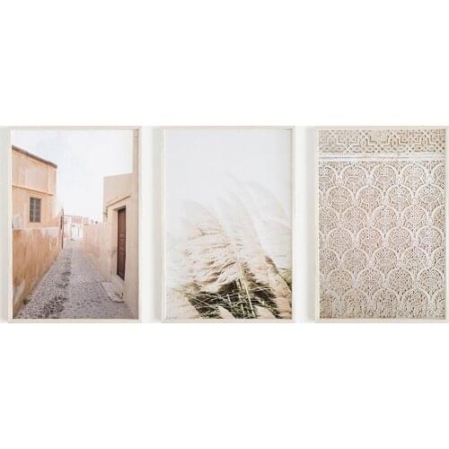 Abstract Boho Pampas Neutral Wall Art Canvas Painting Earth Toned Travel Minimalist Landscape Modern Geometric Poster Prints Dec