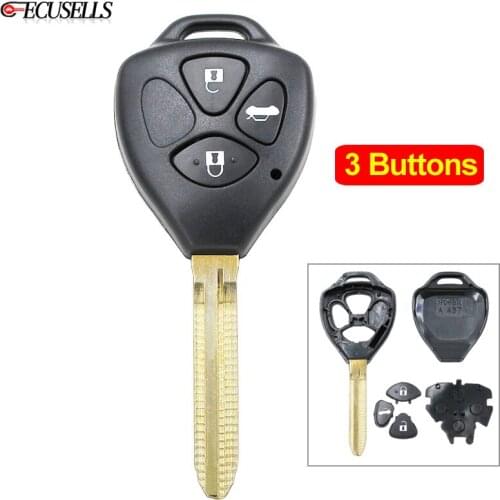 3 Buttons Reversal Remote Key Shell Case Smart Car Key Housing Cover for Toyota Camry 2006 2007 2008 2009 2010 with Uncut Blade