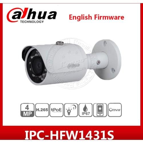 Dahua IPC-HFW1431S 4MP IP Camera IR30M IP67 IK10 P2P Camera replace IPC-HFW1320S IPC-HFW1420S Bullet camera with logo