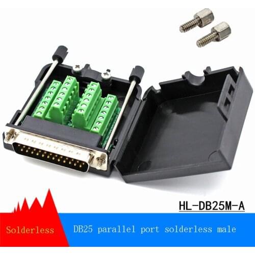 DB25 Pin Welding-Free Connector DB25 Parallel Welding-Free Plug Male Connector No Welding Breakout Terminals Wire Connectors