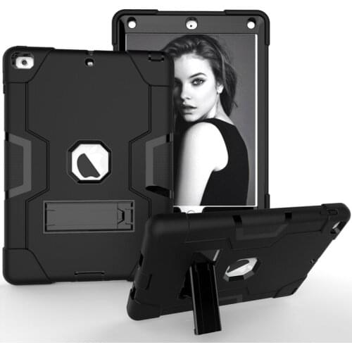 Kickstand Hybrid 3 Layer Heavy Duty Rugged High Impact Resistant Cover Shockproof Case For iPad 9.7 in 2017 2018 5/6th Gen Cover