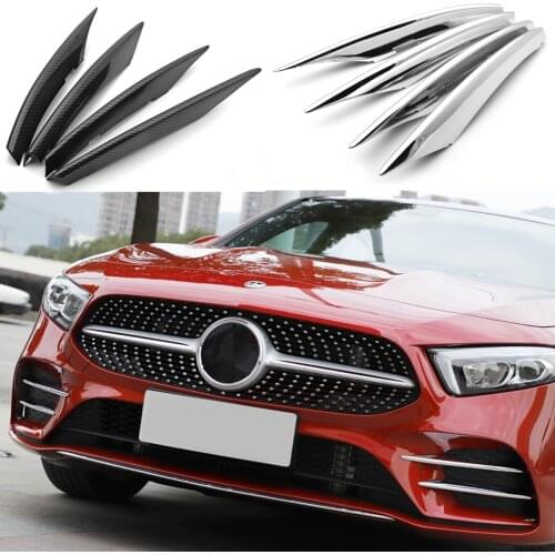For Mercedes Benz A Class W177 A180 A200 Front Fog Light Trim Cover Strip Sticker ABS Chrome Accessories Car Styling 4PCS/set