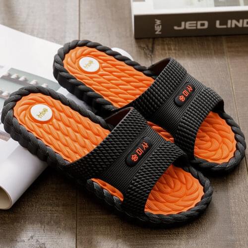 Home travel slippers summer indoor wearing non-slip silent odor-proof couple bathroom bath soft sole sandals bathroom slippers