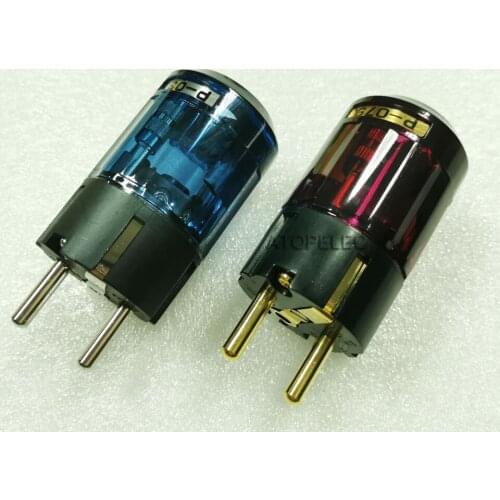 Europe EU Power Plug Male Rhodium Plated / Gold Plating Copper Hi-Fi Audio Connector P-037/P-079 Cable Dia. 17mm